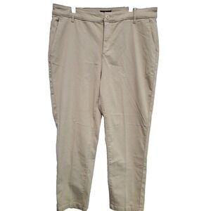 NYDJ Women's Size 12 Sadie Slim Pant in Feather Tan 29" inseam Button Zip NWT